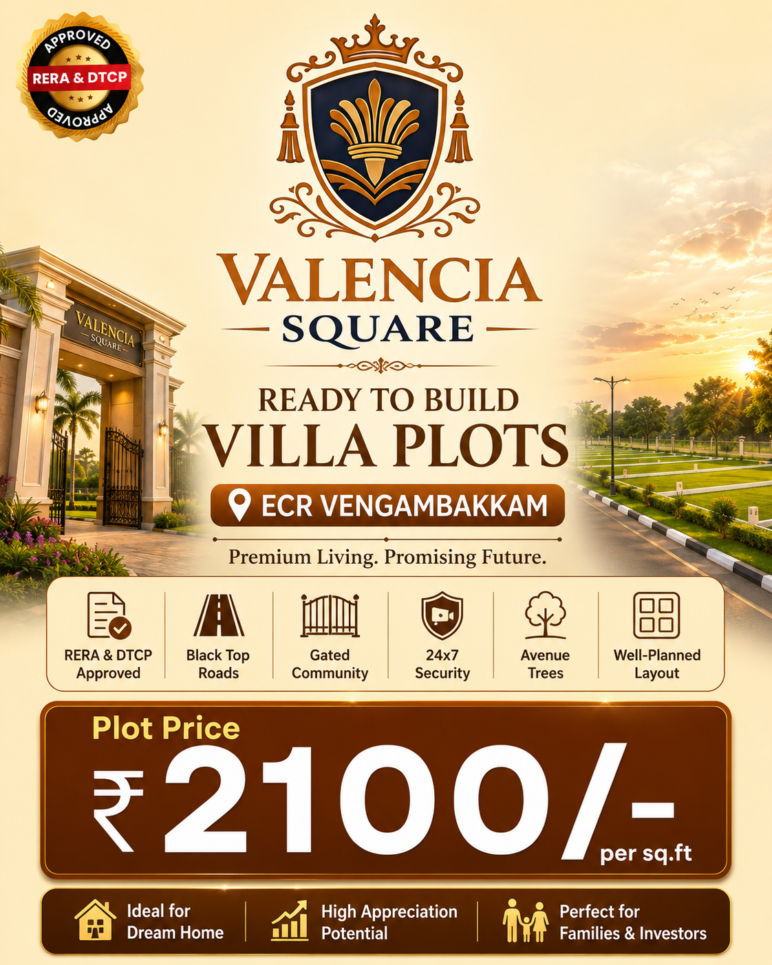 Master-planned gated plot community near East Coast Road Chennai